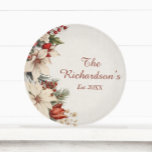 Elegant White Poinsettia Anpassningsbar jul<br><div class="desc">En vacker anpassningsbar med en vit och röd poinsettia-design med vattenfärg. Perfekt till vinter och jul gör de underbara helgdag,  bröllopsgåvor och presenter för uppvärmning av hushållet.</div>