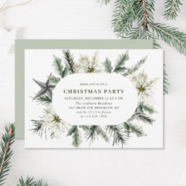 Elegant White Poinsettia Bohemian jul Party Inbjudningar