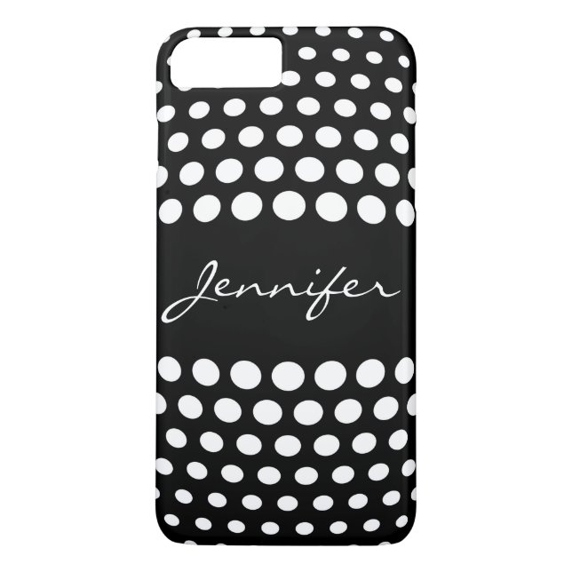 Elegant White Polka dots Mönster Case-Mate iPhone Skal (Baksida)