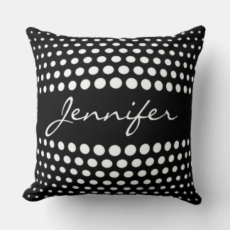 Elegant White Polka dots Mönster Kudde