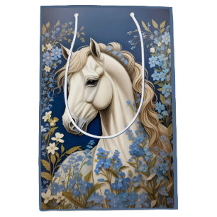 Elegant White Pony och Glöm Me-Nots