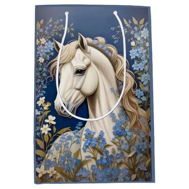 Elegant White Pony och Glöm Me-Nots (Framsidan)