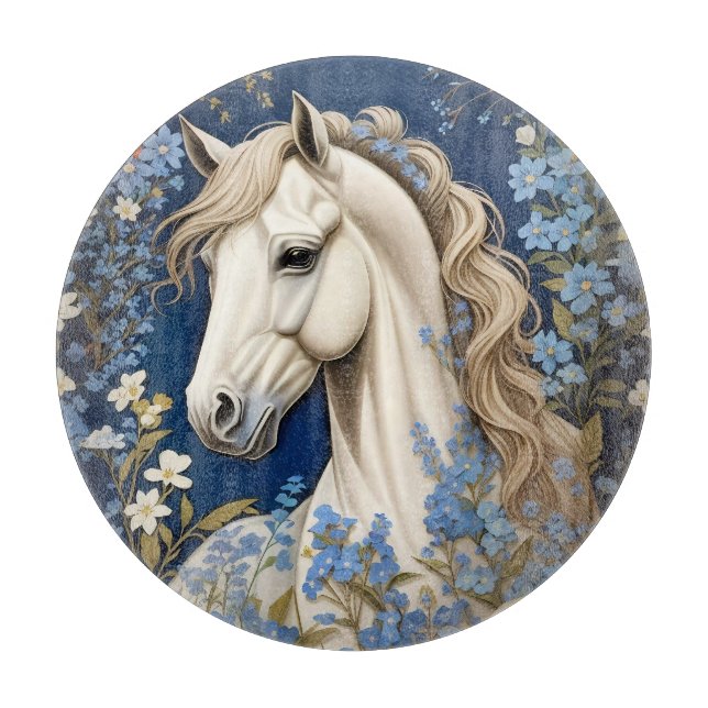 Elegant White Pony och Glöm Me-Nots (Framsidan)