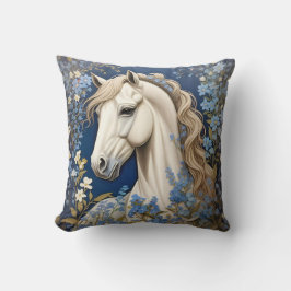 Elegant White Pony och Glöm Me-Nots Kudde