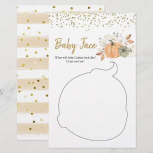 Elegant White Pumpkin Baby Shower Baby Ansikte