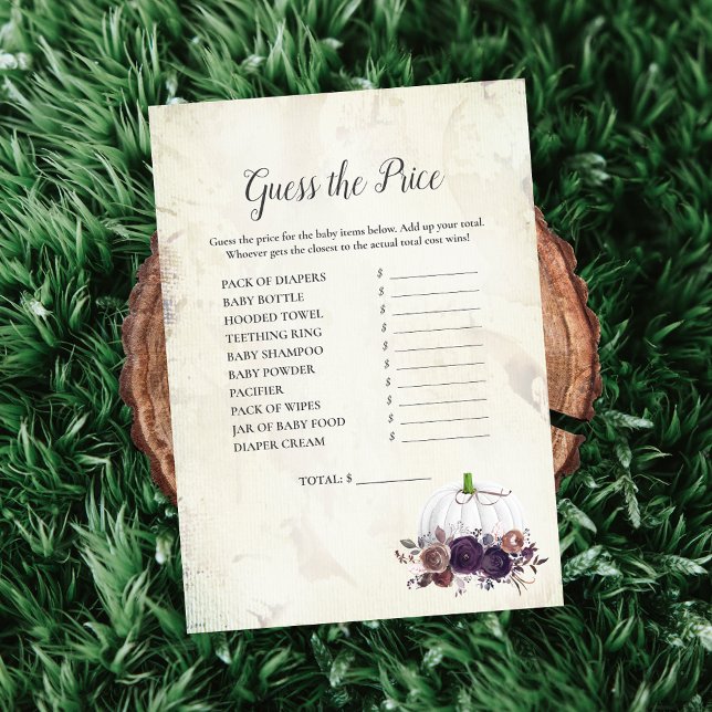 Elegant White Pumpkin gissar Pris Inbjudningar (Skapare uppladdad)