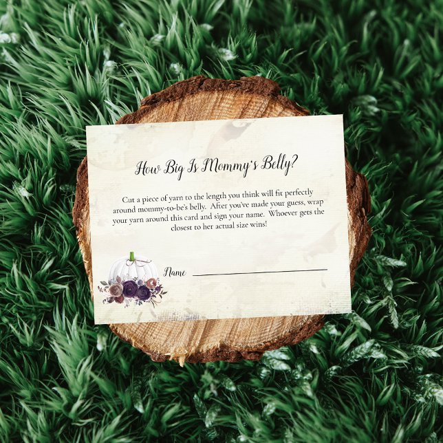 Elegant White Pumpkin Mamma Belly Storlek Game Inbjudningar (Skapare uppladdad)