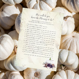 Elegant White Pumpkin Vet du Mamma Game Inbjudningar