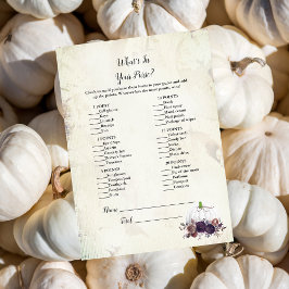 Elegant White Pumpkin What's in your Purse Game Inbjudningar