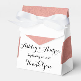 Elegant White Rand Coral Rosa Foil tryckt Presentaskar