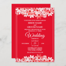 Elegant White Red Blommigt Bröllop