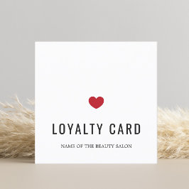 Elegant White Red Heart Beauty Salon Loyalty Card Lojalitetskort