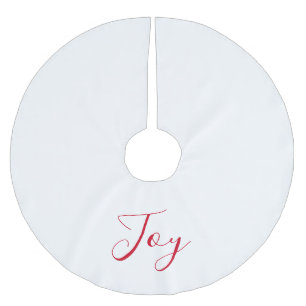Elegant White Red Joy Julgransmatta Borstad Polyester