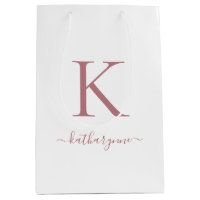 Elegant White Rosa ros Guld Monogram Namn