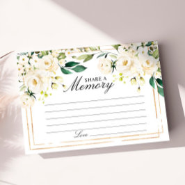 Elegant White Rose Funeral Share a Memory Card OSA Kort