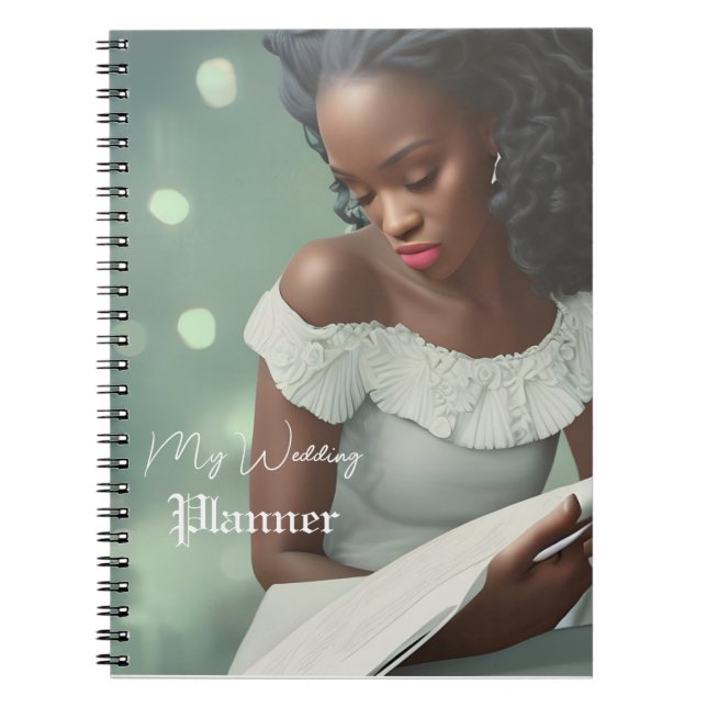 Elegant White Script Bröllop Journal Anteckningsbok (Framsidan)