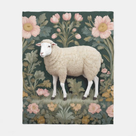 Elegant White Sheep William Morris Inspired Fleecefilt