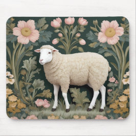 Elegant White Sheep William Morris Inspired Musmatta