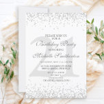 Elegant White Silver Grått Glitter 21:a födelsedag Inbjudningar<br><div class="desc">Elegant 21:a födelsedag för kvinnor i vitt med silver glitter och ett vackert kalligrafteckensnitt.</div>