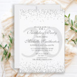 Elegant White Silver Grått Glitter 30års födelseda Inbjudningar<br><div class="desc">Klassisk 30års födelsedag-partikbjudan i vitt med grått och silver glitter och ett elegant-kalligrafteckensnitt.</div>