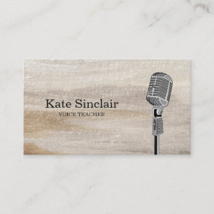 Elegant White Singer Music Voice Teacher Musiker Visitkort