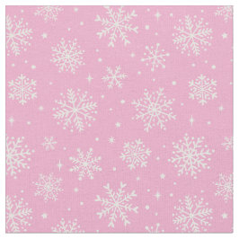 Elegant White Snöflingor på rosa - bakgrund Tyg