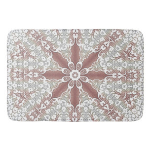 Elegant White Snöre Blommigt Bath Mat Badrumsmatta