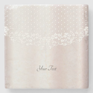 Elegant White Snöre Blommigt Stone Underlägg