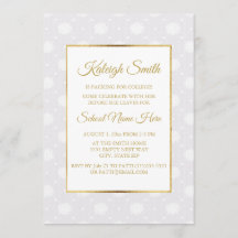 Elegant White Snöre och Guld Trunk Party Inbjudan