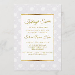 Elegant White Snöre och Guld Trunk Party Inbjudan