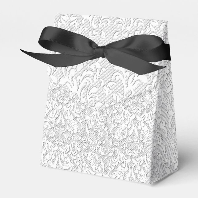 Elegant White Snöre Presentaskar (Framsidan Sidan)