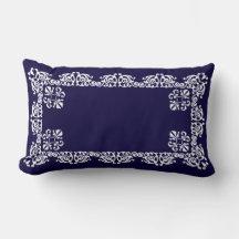 Elegant White Snöre Vector på marinblått