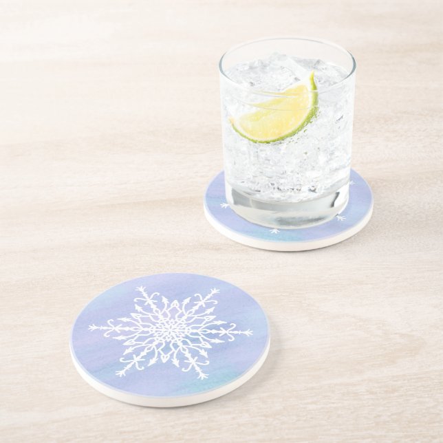 Elegant White Snowflake-jul Underlägg (Sidan)