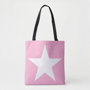 Elegant White Star Design Modern Cute Rosa Tygkasse