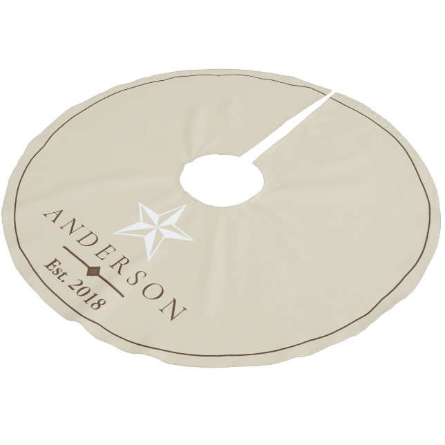 Elegant White Star | PERSONLIG Julgransmatta Borstad Polyester (Vinklad)