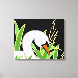 Elegant White Svan Canvastryck