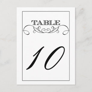 Elegant White Swirl Bröllop Bordsnummer Cards