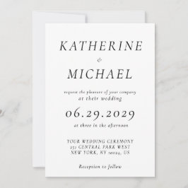 Elegant White Timeless Wedding Invitations Inbjudningar