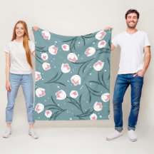 Elegant White Tulips på Pastel Grönt Mönster