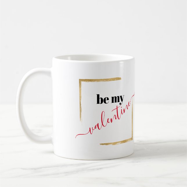 Elegant White Typography Valentine Day Gift Mugg (Vänster)