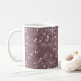 Elegant White Wildblomdoodles Mönster Kaffemugg