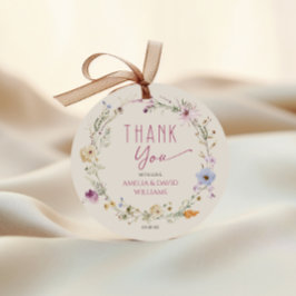 Elegant White Wildblomma Baby Shower Tack Gåvor Etiketter