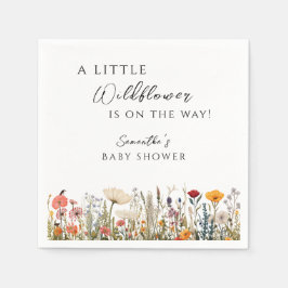 Elegant White Wildflower Bloom Baby Shower Pappersservett