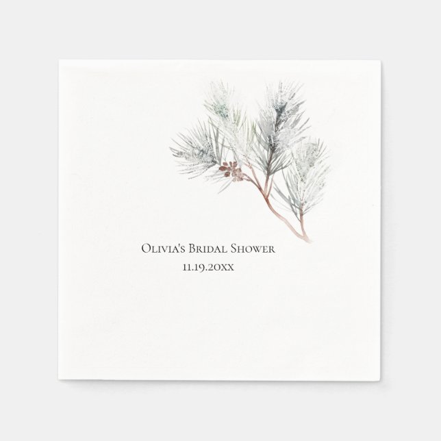 Elegant White Winter Gräs Möhippa Pappersservett (Framsidan)