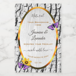 Elegant White Wood Grain Träd Bark-produktetikette Mat Etikett