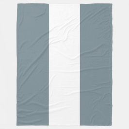 Elegant Wide Slate Blue Grått White Rand Fleecefilt