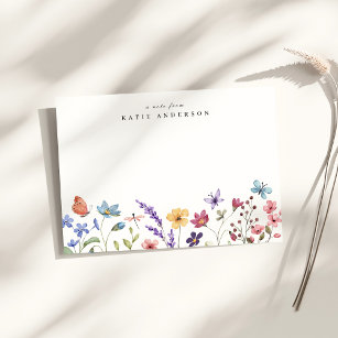Elegant Widlfower Vår, sommartid, Blommigt Anteckningskort