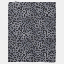 Elegant Wild: Grå & Svart Leopard Sherpafilt Fleecefilt