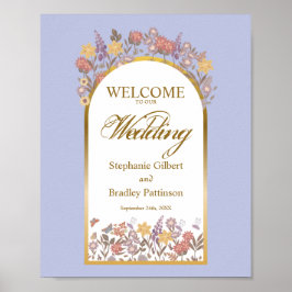 Elegant WildblomArch Guld Lavender Dusty Lila Poster