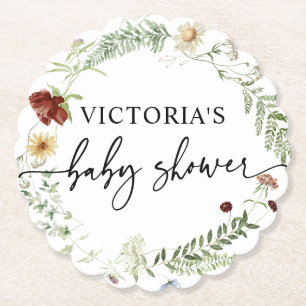 Elegant WildblomBaby Shower Underlägg Papper